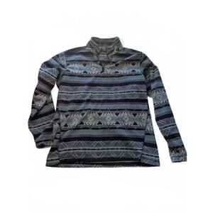 Eddie Bauer Men's Medium Fleece Pullover with Aztec Pattern
